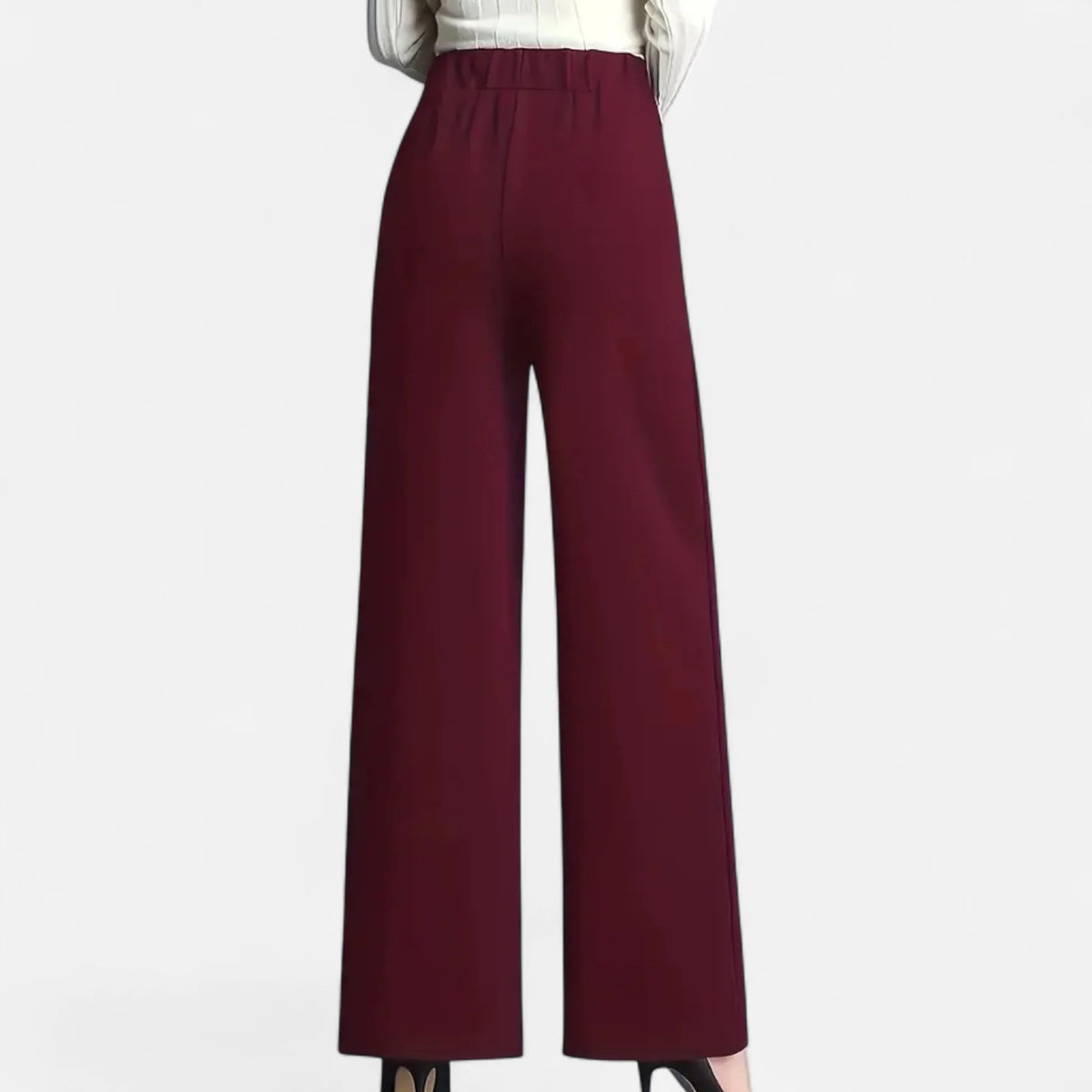 Valmonti | Women High-Waist Wide-Leg Trousers Brown 6