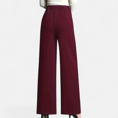 Valmonti | Women High-Waist Wide-Leg Trousers Brown 6