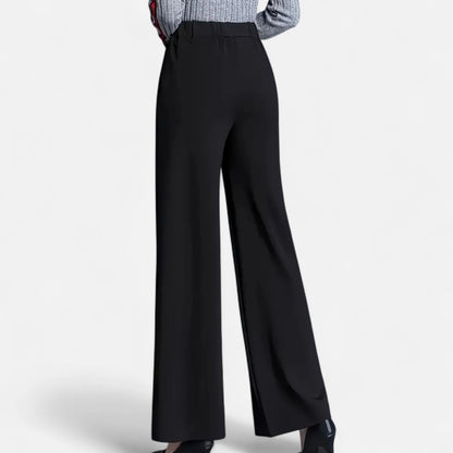 Valmonti | Women High-Waist Wide-Leg Trousers Brown 7
