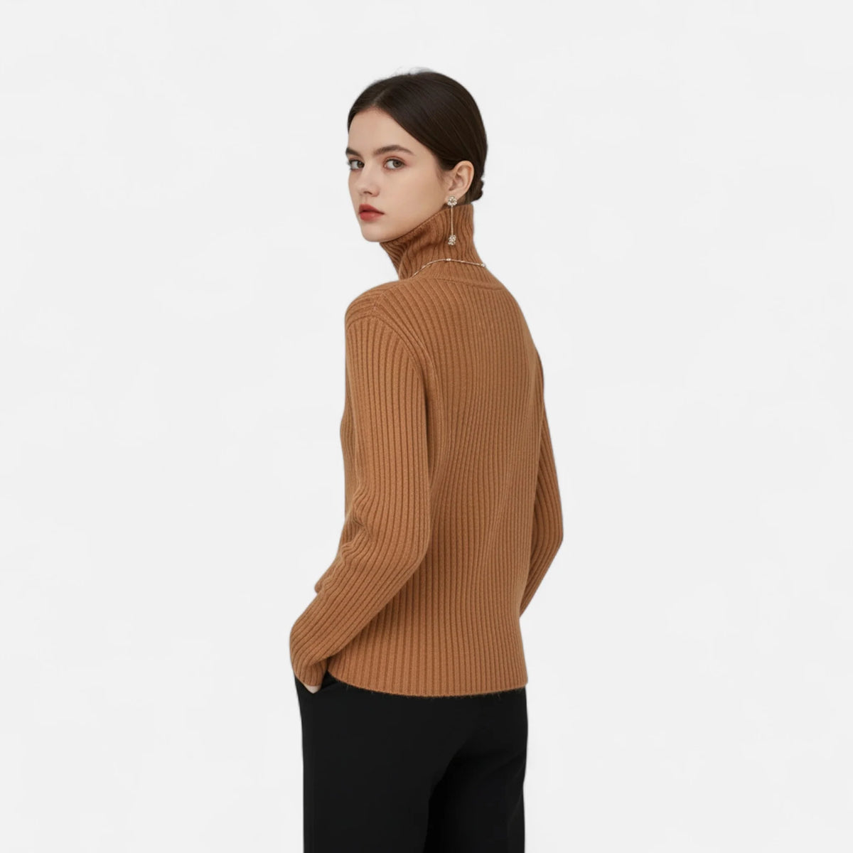 Valmonti | Women Thick Ribbed Turtleneck Sweater 2
