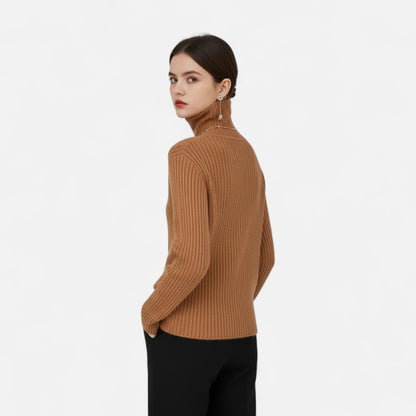 Valmonti | Women Thick Ribbed Turtleneck Sweater 2