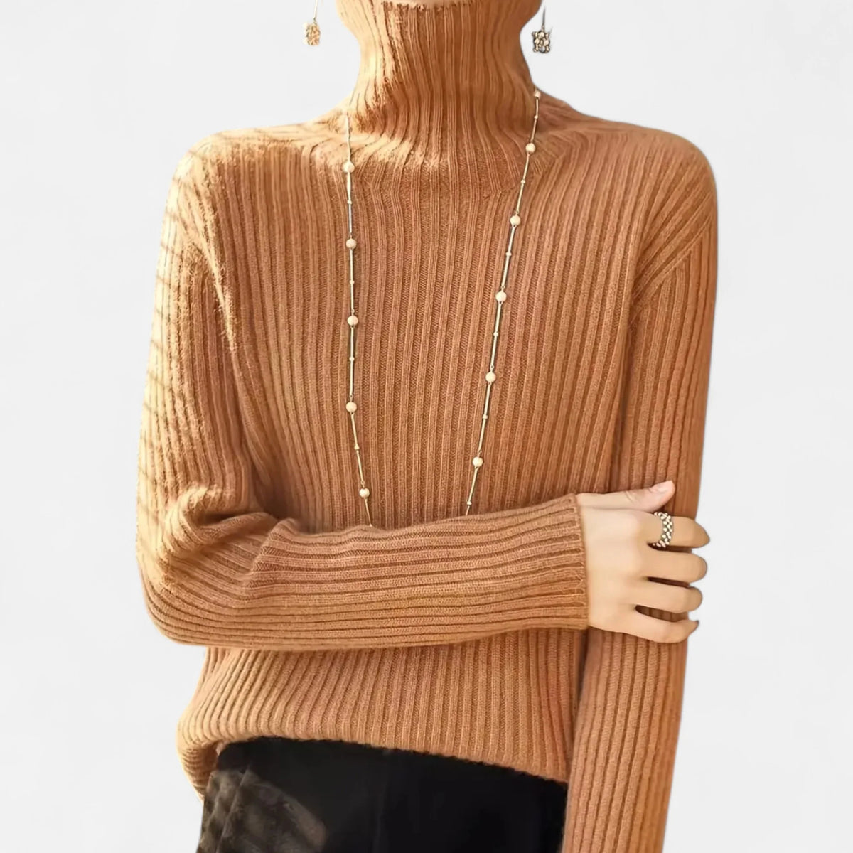 Valmonti | Women Thick Ribbed Turtleneck Sweater 3