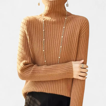 Valmonti | Women Thick Ribbed Turtleneck Sweater 3