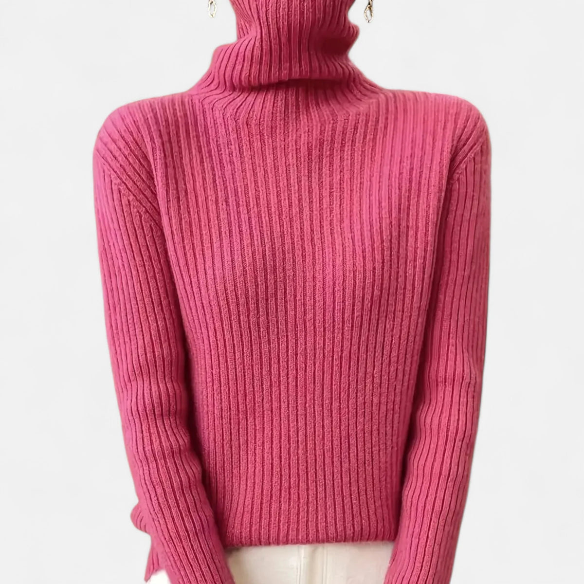 Valmonti | Women Thick Ribbed Turtleneck Sweater 4