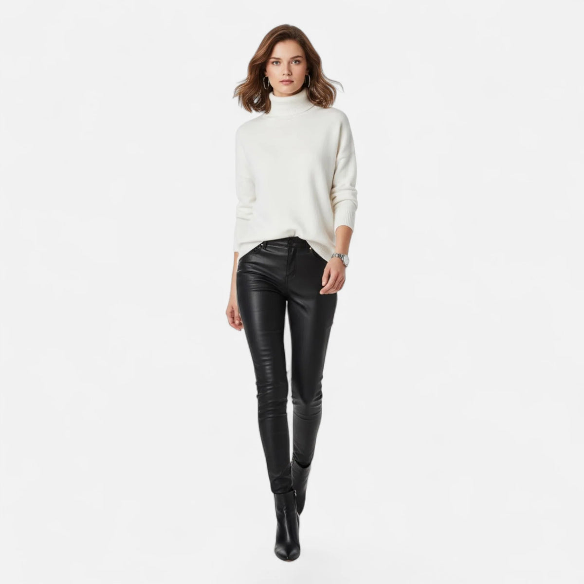 Valmonti | Women Wool-Blend Oversized Turtleneck Sweater 6