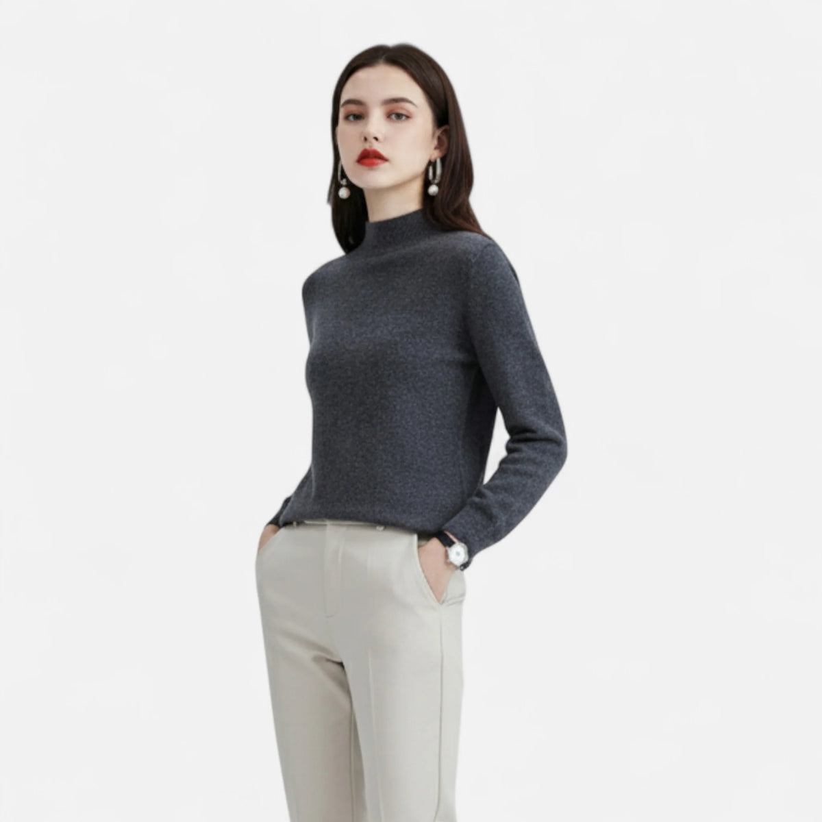 Valmonti | Women Wool Half-Neck Sweater 1
