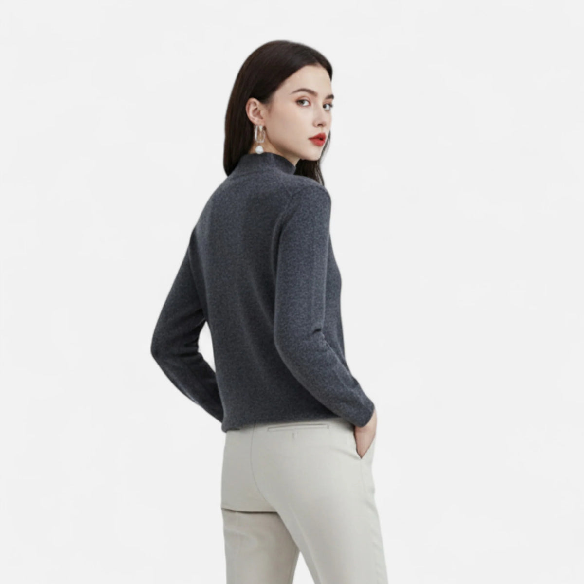Valmonti | Women Wool Half-Neck Sweater 2