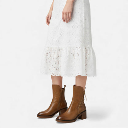 Valmonti | Women’s Brown Leather Ankle Boots 3