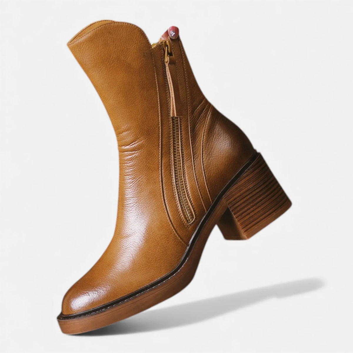 Valmonti | Women’s Brown Leather Ankle Boots 4
