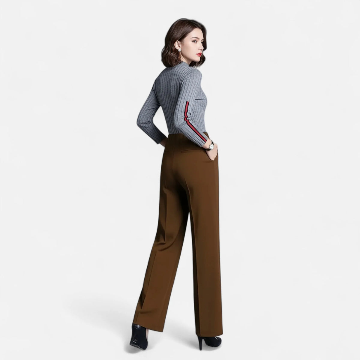 Valmonti | Women’s High-Waist Straight-Leg Trousers 2