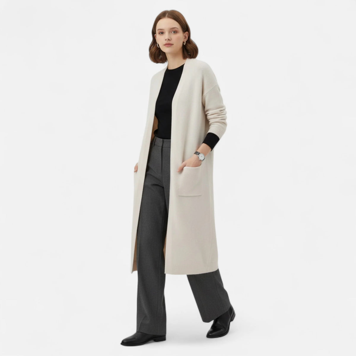 Valmonti | Women’s Long Open-Front Cardigan 1