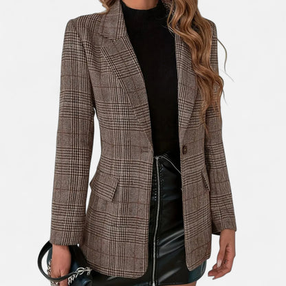 Valmonti | Women’s Plaid Single-Breasted Blazer 0