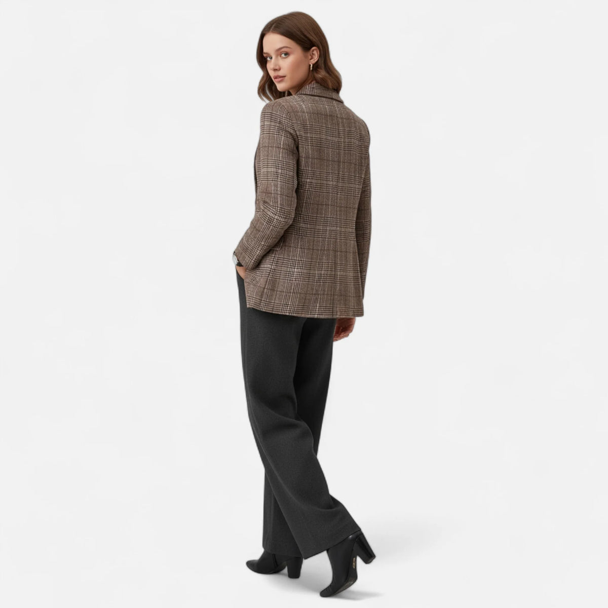 Valmonti | Women’s Plaid Single-Breasted Blazer 2