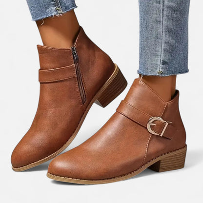 Valmonti | Women’s Pointed-Toe Ankle Boot with Buckle 2