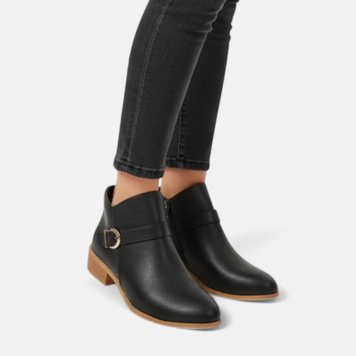 Valmonti | Women’s Pointed-Toe Ankle Boot with Buckle 4