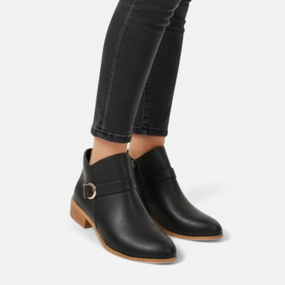 Valmonti | Women’s Pointed-Toe Ankle Boot with Buckle 4