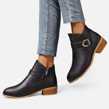 Valmonti | Women’s Pointed-Toe Ankle Boot with Buckle 5