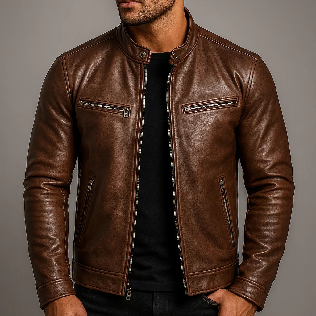 Vintage Brown Leather Jacket | Men's Classic Leather Coat 2