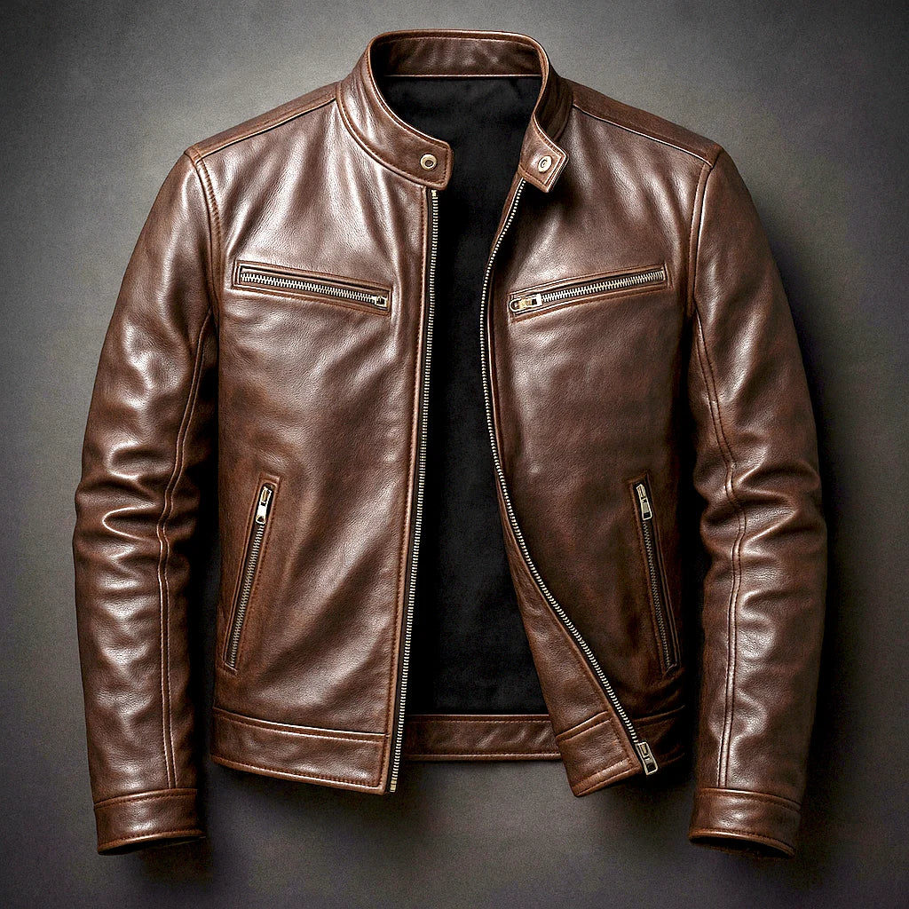 Vintage Brown Leather Jacket | Men's Classic Leather Coat 3