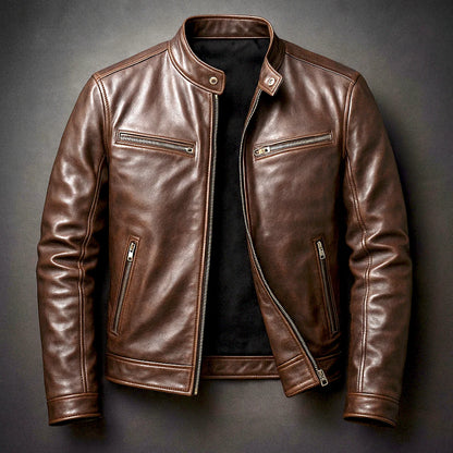 Vintage Brown Leather Jacket | Men's Classic Leather Coat 3