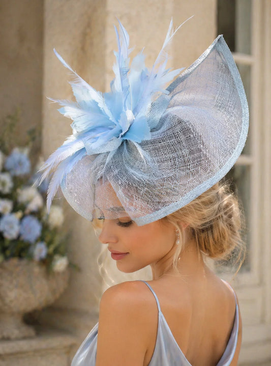 Wide Brim Fascinator Hat with Feather Detail | Wedding Hats and Fascinators 0
