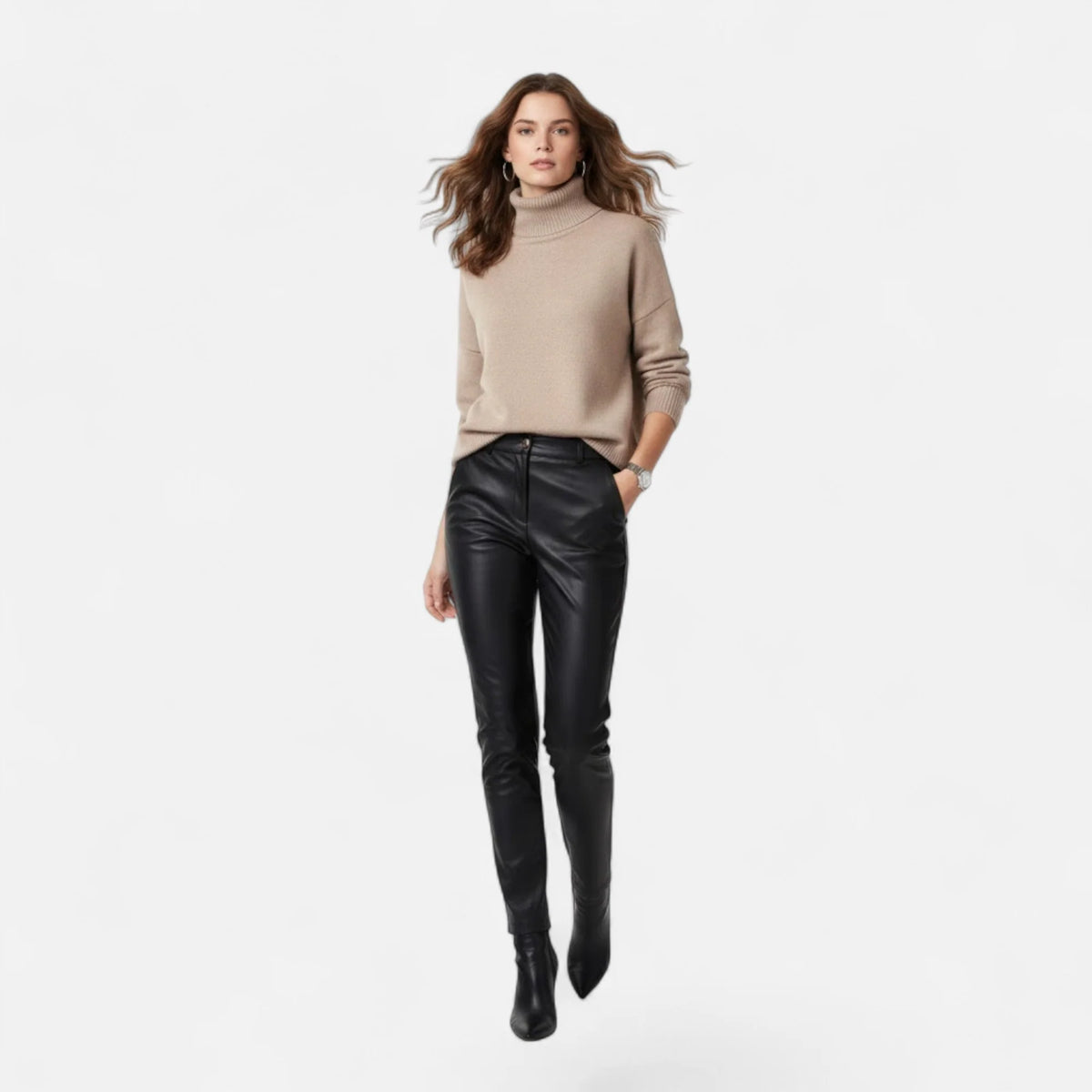 Women Oversized Turtleneck Sweater 3