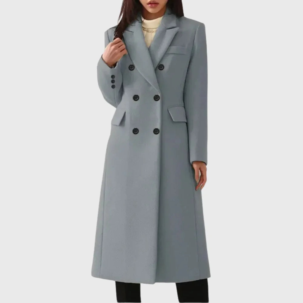 Women's Double-Breasted Wool Coat | Tailored Long Winter Coat 1