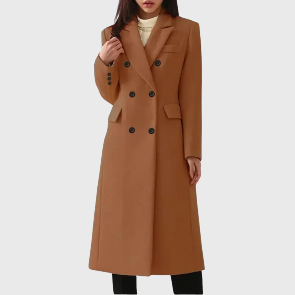 Women's Double-Breasted Wool Coat | Tailored Long Winter Coat 2