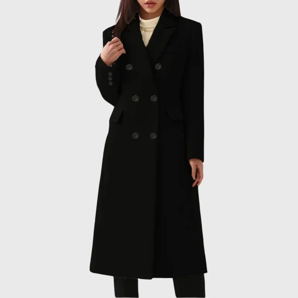 Women's Double-Breasted Wool Coat | Tailored Long Winter Coat 3