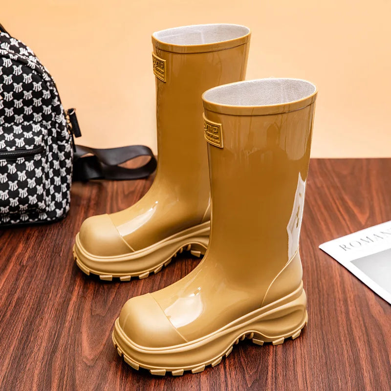 Women's Knee-High Rain Boots | Water-Resistant Rubber Non-Slip 1