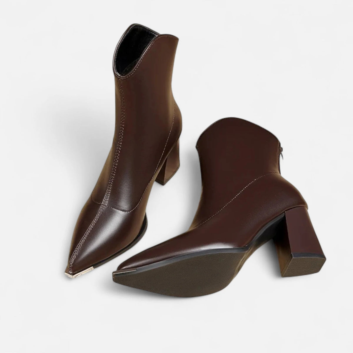Women's Pointed-Toe Leather Chelsea Boots 0
