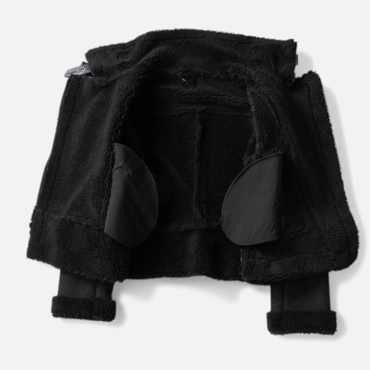 Women’s Suede Lambswool Lapel Jacket | Moto-Style Coat 5