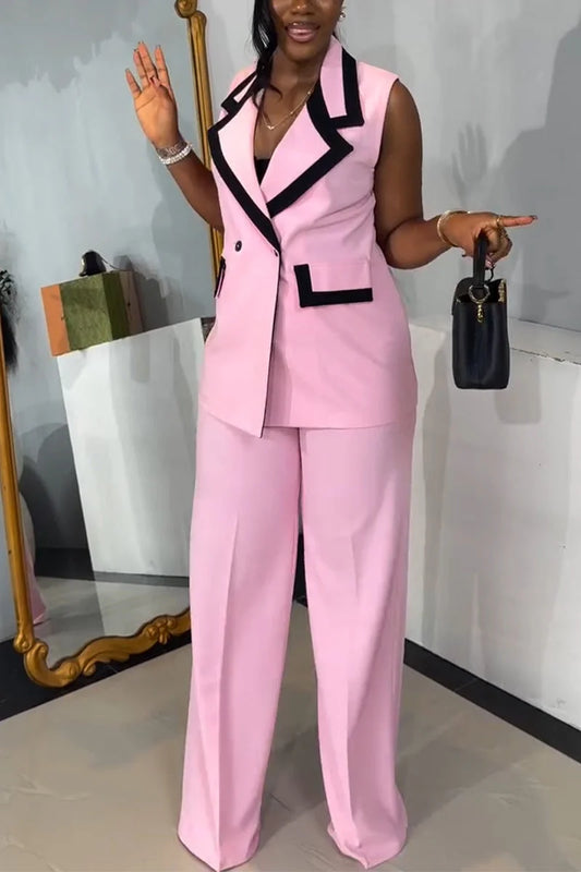 Women's Suit Sleeveless Blazer Trouser Set | Pant Suits for Women 0