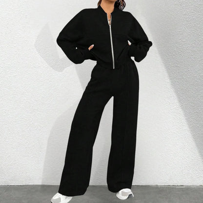 Women's Two-Piece Set | Cropped Jacket & Drawstring Trousers Loungewear 1