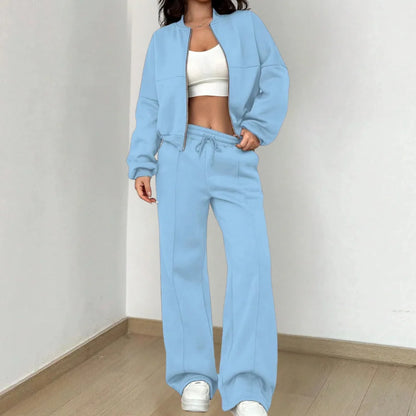 Women's Two-Piece Set | Cropped Jacket & Drawstring Trousers Loungewear 2