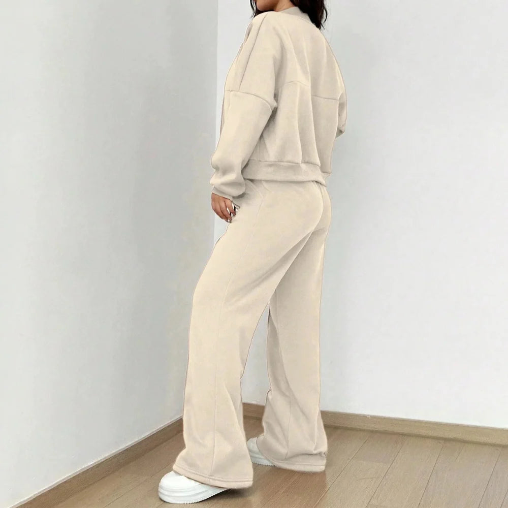 Women's Two-Piece Set | Cropped Jacket & Drawstring Trousers Loungewear 3