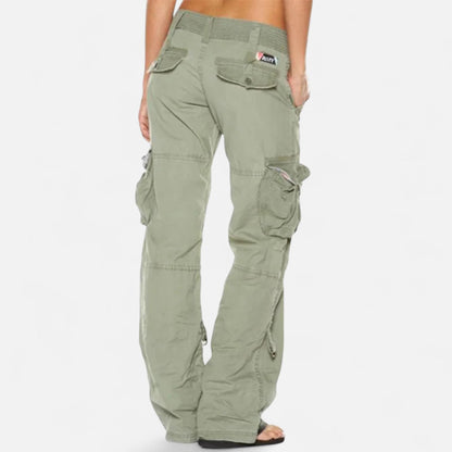 Women’s Wide Leg Cargo Trousers Relaxed Utility Pants 2