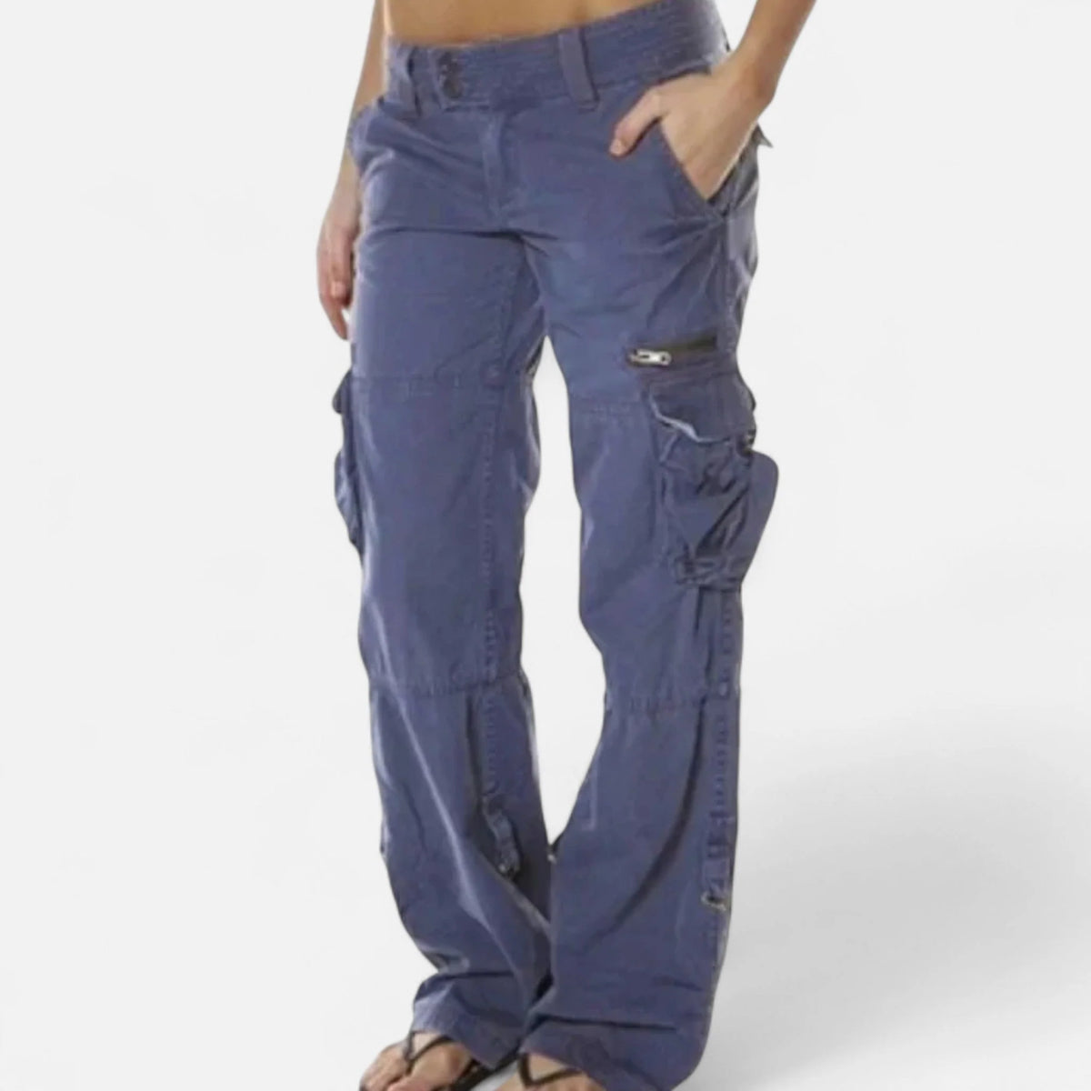 Women’s Wide Leg Cargo Trousers Relaxed Utility Pants 3