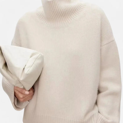 Wool Turtleneck Sweater Women Classic Warm Knit 3