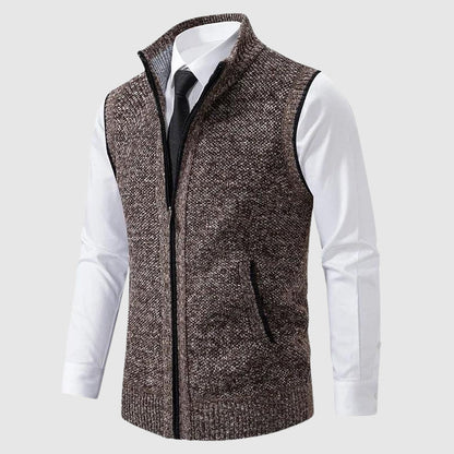 Zip-Up Sweater Vest Wool Blend Sleeveless 1
