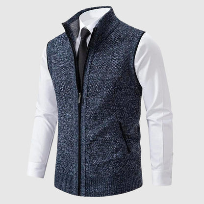 Zip-Up Sweater Vest Wool Blend Sleeveless 2