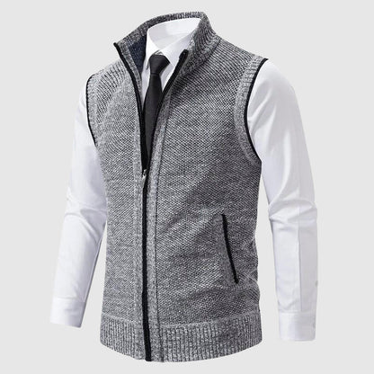Zip-Up Sweater Vest Wool Blend Sleeveless 3