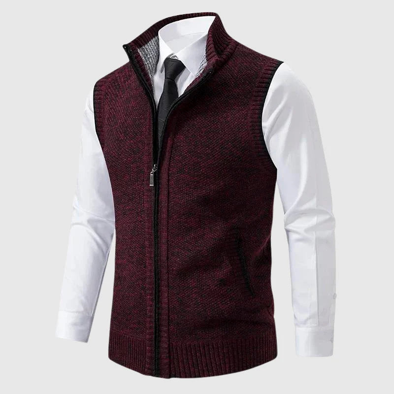 Zip-Up Sweater Vest Wool Blend Sleeveless 4