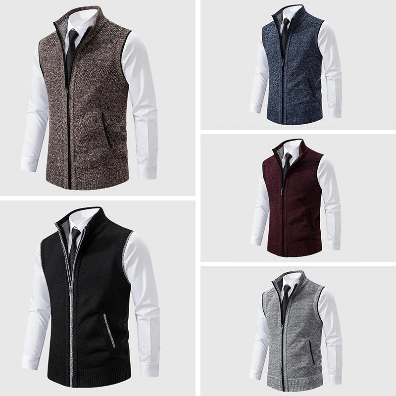 Zip-Up Sweater Vest Wool Blend Sleeveless 5